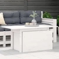 Tavolo da Giardino Bianco 100x50x75cm in Legno Massello di Pino 844909