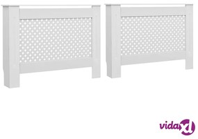 vidaXL Coperture per Radiatori 2 pz Bianche 112x19x81,5 cm in MDF