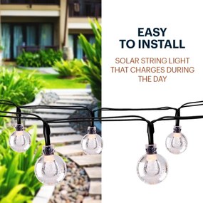 Grundig - Catena LED solare 50xLED/8 funzioni 6,9m bianco caldo