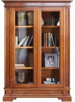 Vetrina classica 2 porte 1 cassetto legno bassano segreto 142x49x210 - Mobili 2G