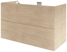 Mobile da bagno sospeso sotto lavabo L 105 x H 64 x P 48 cm bianco laccato lucido, 2 cassetti SENSEA Neo Frame, Maniglie acquistabili separatamente