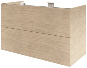 Mobile da bagno sospeso sotto lavabo L 105 x H 64 x P 48 cm noce lucido, 2 cassetti SENSEA Neo