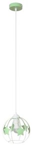 Lampadario a sospensione per bambini STARS 1xE27/15W/230V verde/bianco