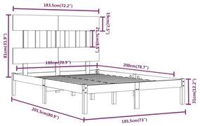 Giroletto in Legno Massello 180x200 cm Super King