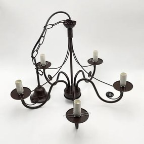 Brilagi - LED Lampadario a sospensione con catena COTTAGE 5xE14/40W/230V marrone