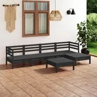 Set Salotto da Giardino 6 pz in Legno Massello di Pino Nero 3082686