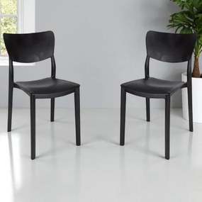 Sedia impilabile per interni ed esterni LIBRA Nero 2 sedie