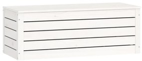 Contenitore portaoggetti bianco 89x36,5x33cm massello di pino