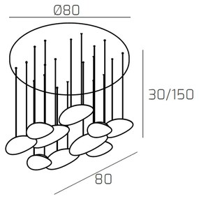 Sospensione Moderna Planet Metallo Sabbia Bianco 10 Luci Gx53