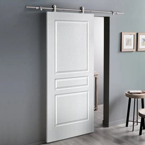 Porta scorrevole reversibile Chelsea in mdf bianco, L 93 x H 215 cm, con binario Toledo