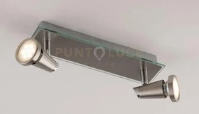 Spot led miami cromo e nickel 2 luci attacco gu10 led 5w 400lm 2700...