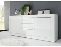 Credenza 3 cassetti e 2 ante Bianco Lucido, ZLCBSC-MDM-BB