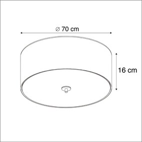 Lampada da soffitto intelligente color tortora 70 cm incl. 6 lampadine WiFi A60 - Drum Jute