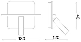Ideal Lux - Luce Spot da parete a LED PIANO LED/11,5W/230V USB nero
