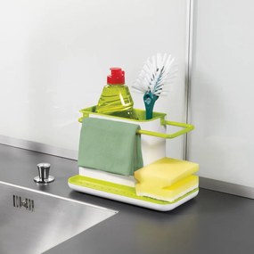 Porta detersivi da cucina bianco e verde Caddy Sink Tidy - Joseph Joseph