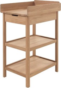 Fasciatoio di colore naturale in rovere massiccio con fasciatoio Forrest – Vipack