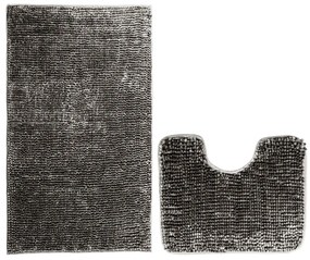 Set di tappetini per il bagno grigio scuro 2 pz per WC 80x50 cm Bati – Restilo