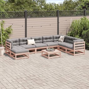 Set divani da giardino 9 pz in legno massello abete douglas