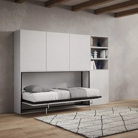 Letto NABOR singolo a scomparsa Bianco Frassino Composizione F