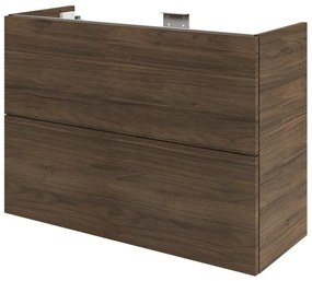 Mobile da bagno sospeso sotto lavabo L 90 x H 64 x P 35 cm noce, 2 cassetti Apertura push-pull SENSEA Neo, Maniglie acquistabili separatamente