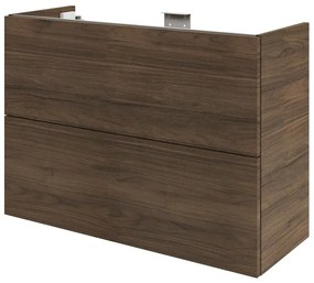 Mobile da bagno sospeso sotto lavabo L 90 x H 64 x P 35 cm noce lucido, 2 cassetti SENSEA Neo Frame