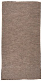 Tappeto Da Esterni A Tessitura Piatta 100x200 Cm Marrone /