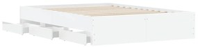 Giroletto con cassetti bianco 120x200 cm in legno multistrato