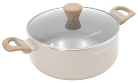 Casseruola 24 cm taupe scritta Cooking Therapy con coperchio