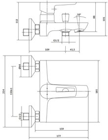 Cersanit S951-006 - Rubinetto vasca da bagno MILLE cromo lucido