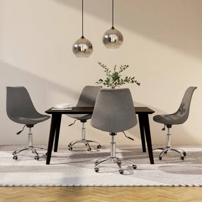Sedie da pranzo girevoli 4 pz grigio chiaro in tessuto