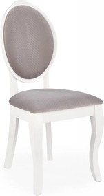Sedia imbottita Velo grigio/bianco - H96