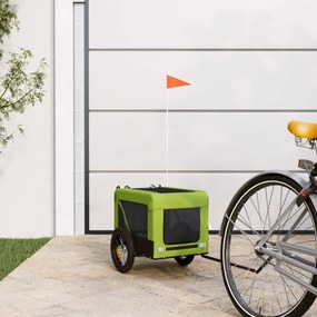 Rimorchio Da Bici Per Animali Verde E Nero Oxford E Ferro /