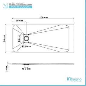 Piatto doccia in resina 70x100 serie Agorà pietra tortora su misura