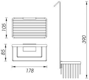 NIMCO Ki 14015H-26 - Mensola a muro per doccia KIBO cromo lucido