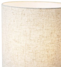 Lampada da tavolo Japandi nera con paralume in lino - Dahlia