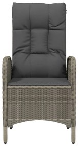 Sedie da giardino 2 pz in polyrattan grigio