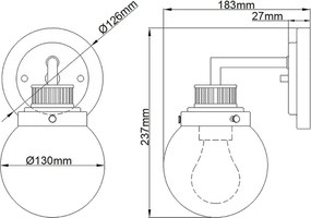 Quintiesse QN-POPPY1-HB-BATH - Applique da bagno POPPY 1xE27/60W/230V IP44 dorata