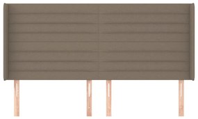 Testiera ad orecchio tortora 163x16x118/128 cm in tessuto