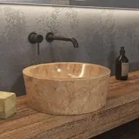 Lavabo da appoggio in marmo timur slh rosso