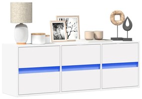 Mobile Tv A Parete Con Luci Led Bianco 130x31x45 Cm /