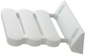 Sedile doccia a muro ribaltabile in alluminio bianco portata max 100 kg