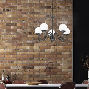 Brilagi - LED Lampadario a sospensione con catena COTTAGE 5xG9/40W/230V nero/bianco