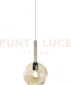 Lampadario a sospensione vetro 1555 medio ambra 1 luce attacco e27 ...