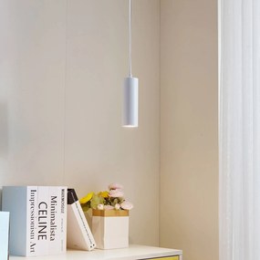 Lindby lampada a sospensione Joffrey, Ø 6 cm, bianco, metallo, GU10