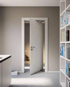 Porta interna rototraslante Rimini25 in legno di abete colore bianco matrix, L 60 x H 210 cm, apertura a destra