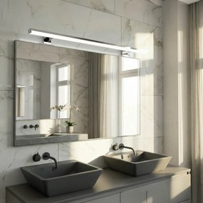 Lampada LED da Specchio 78cm 14W Cromata IP44 Tripla Installazione Colore Bianco Naturale 4.000K