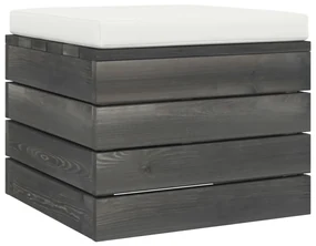 Pouf da giardino su pallet con cuscino in legno di pino