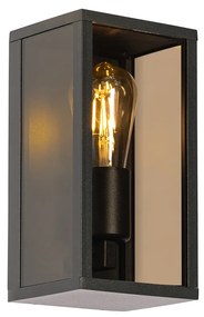Lampada da parete per esterni nera con vetro fumé 26 cm IP44 - Charlois