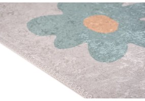 Passatoia color menta e avorio lavabile 80x200 cm Cute Flowers Green – Vitaus