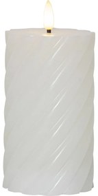 Candela LED in cera bianca, altezza 15 cm Flamme Swirl - Star Trading
